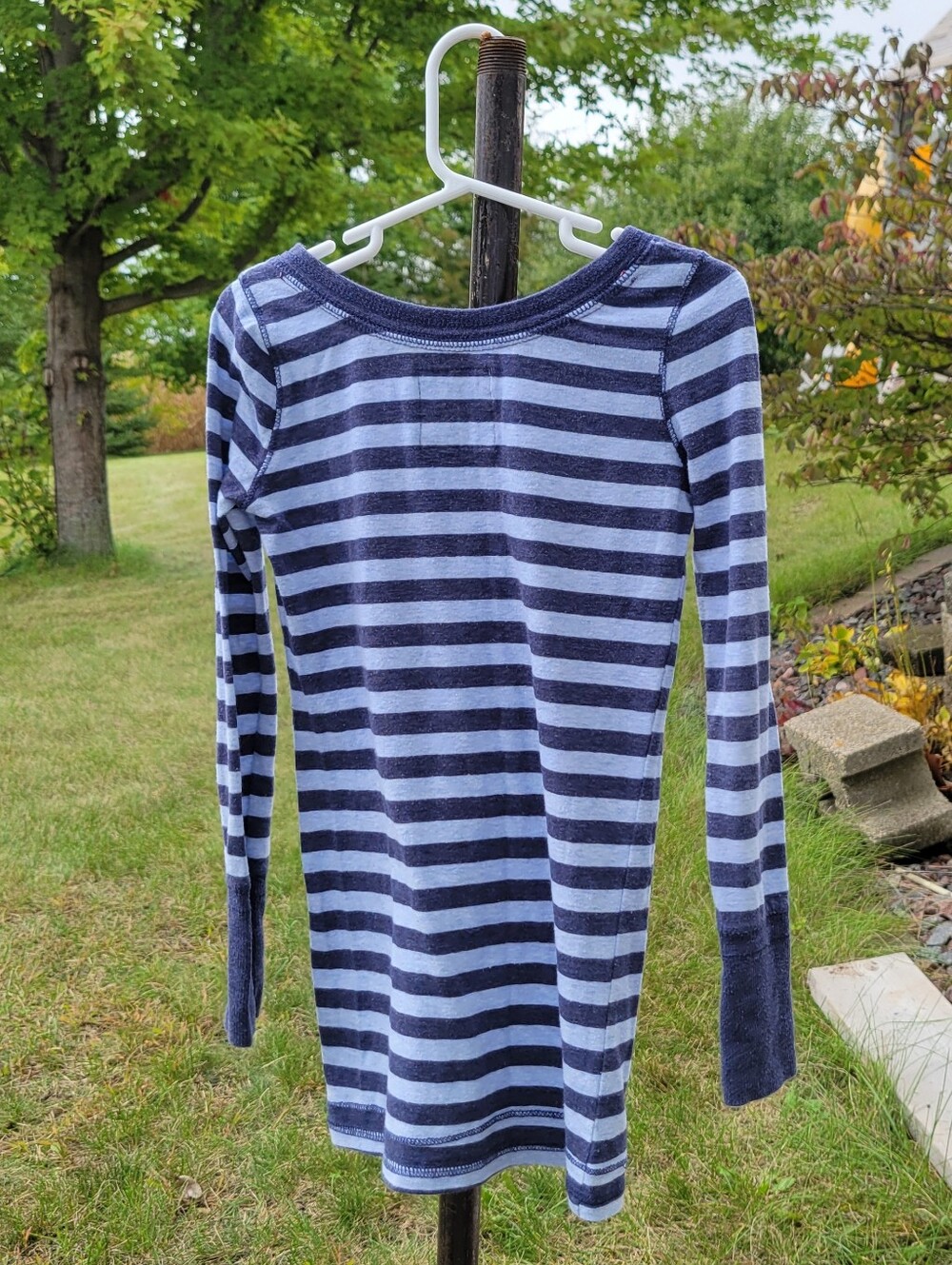Poof girl excellence 6X 3/4 sleeve Navy stripe - Picture 2 of 2